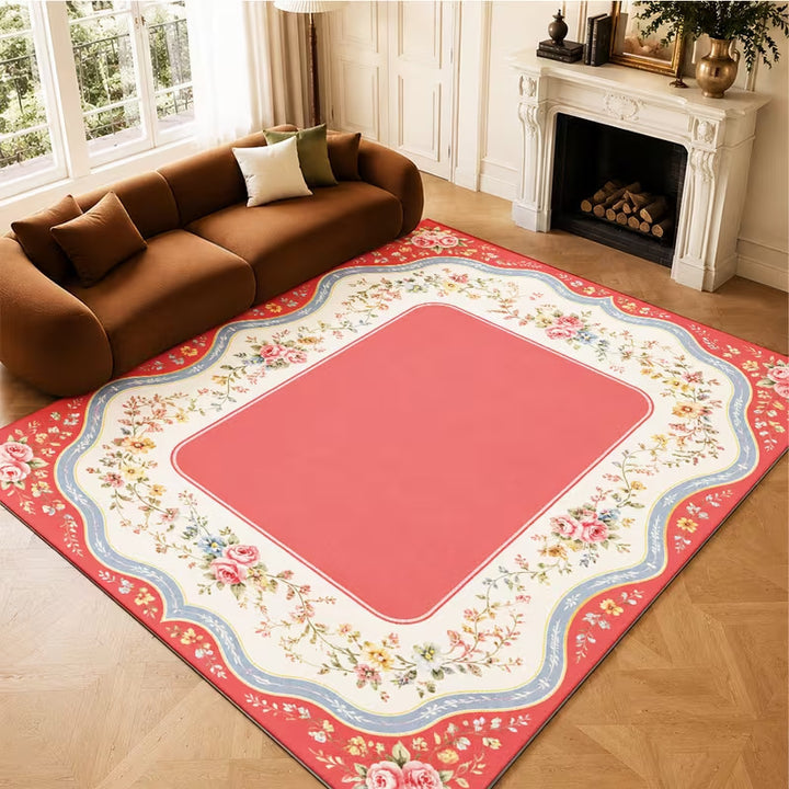 Vintage Floral Pattern Area Rug Bowlift