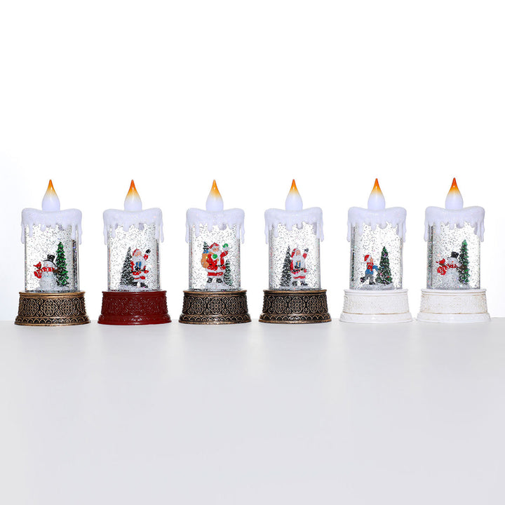 LED Illuminated Snow Globe Candle Decoration Bowlift