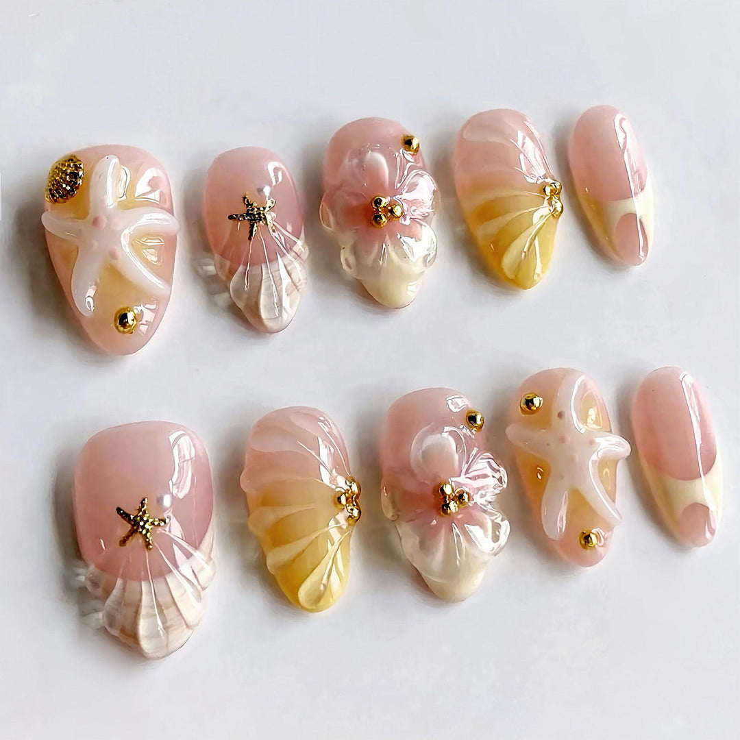 Coastal Inspired Press-On Nail Set