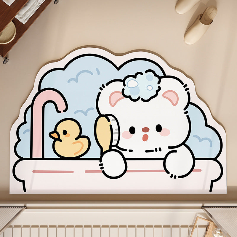 Fun Cartoon Dog Bath Mat Bowlift