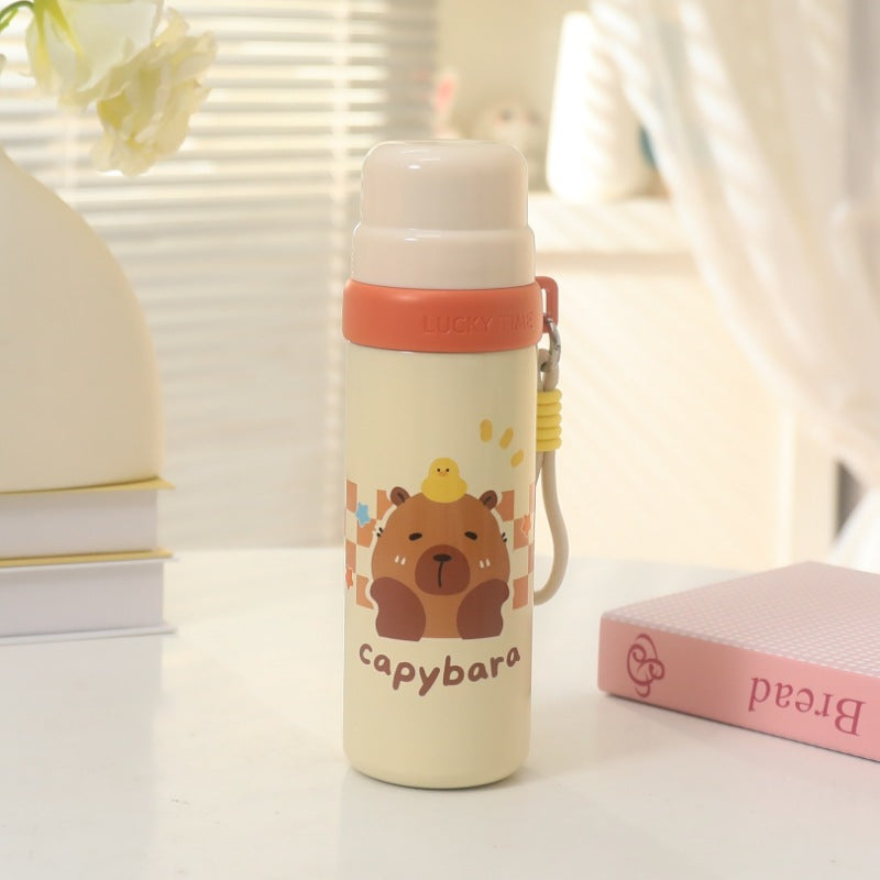 Ladies Insulated Drinking Bottle with Cheerful Animal Motif Bowlift