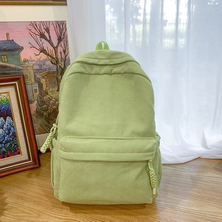 Corduroy Textured Backpack Bowlift