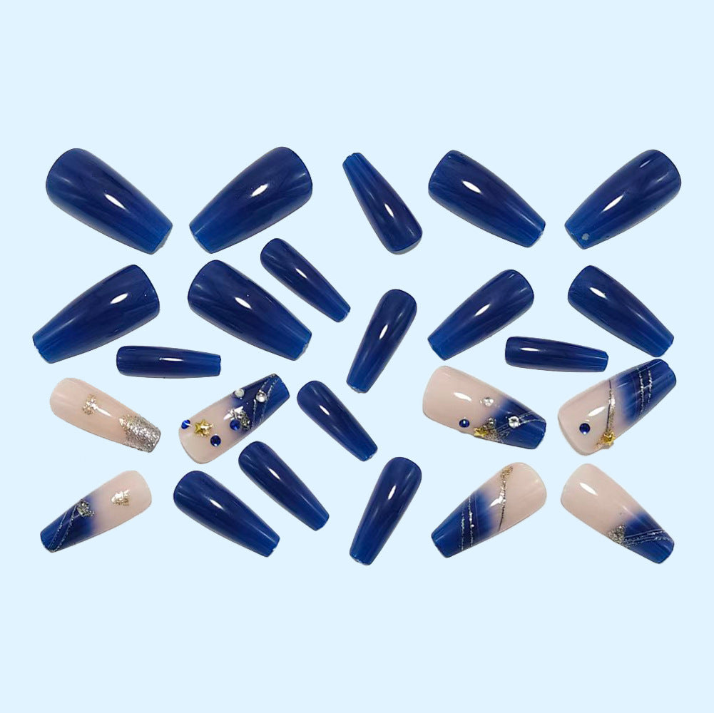 Artificial nails in luxurious ombre design with glitter accents Bowlift