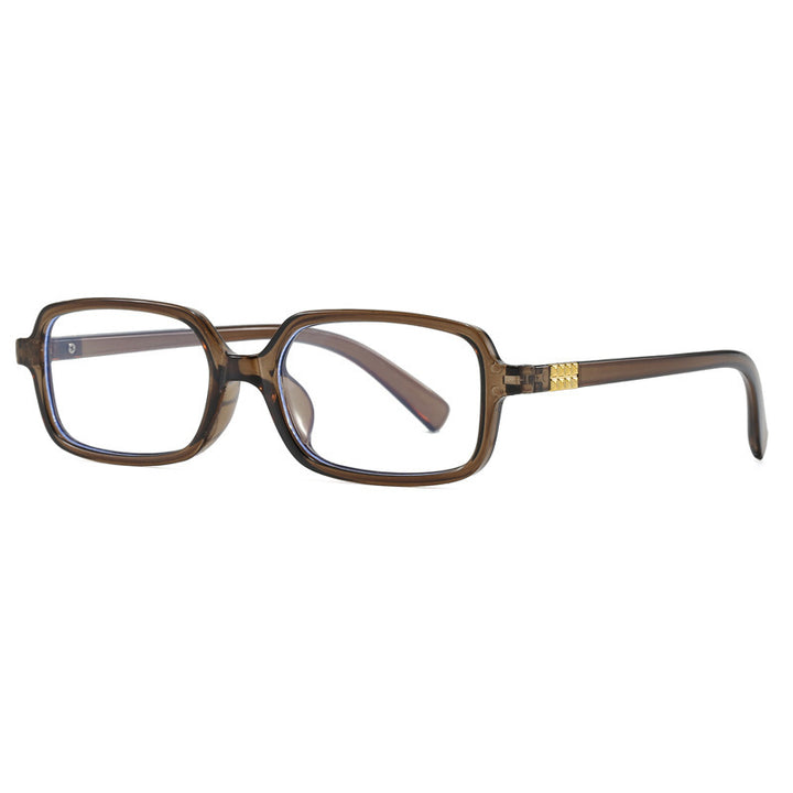 Women's fashionable square glasses with elegant plastic frame and gold accents Bowlift