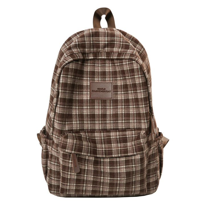 Checked Patterned Casual School Backpack Bowlift