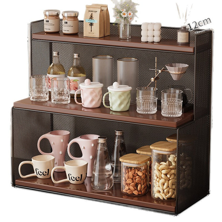 Three-Tiered Metal Kitchen Storage Rack Bowlift