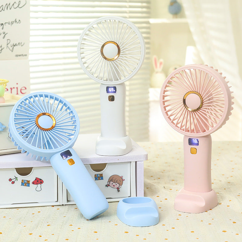 Ladies portable battery fan with digital speed display Bowlift