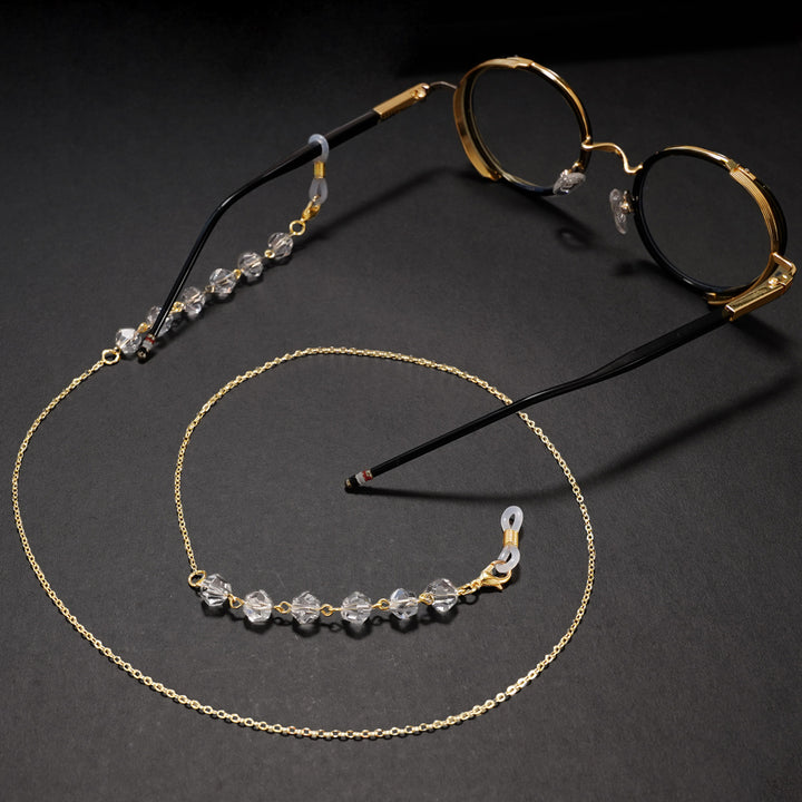 Elegant Crystal Beaded Glasses Chain Bowlift