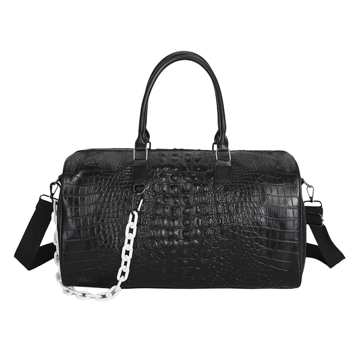 Crocodile Textured Luxurious Travel Duffle Bag Bowlift