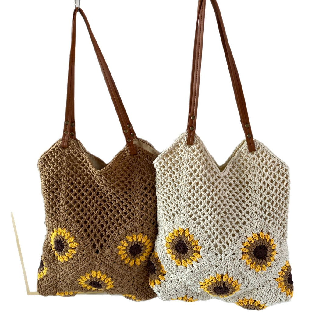 Handcrafted Macrame Bag with Unique Sunflower Pattern Bowlift