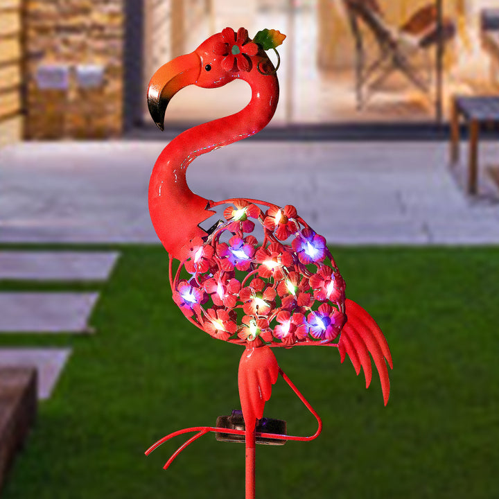 Decorative Metal Peacock Garden Stake Sculpture With Integrated LED Fairy Lights And Weatherproof Outdoor Stake Bowlift