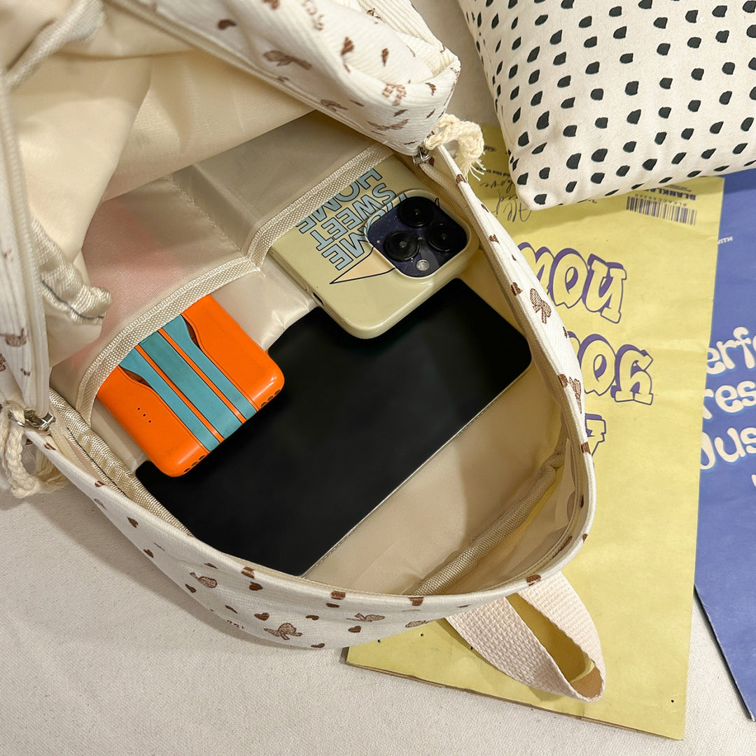Backpack Made of High-Quality Cord with Playful Applications Bowlift