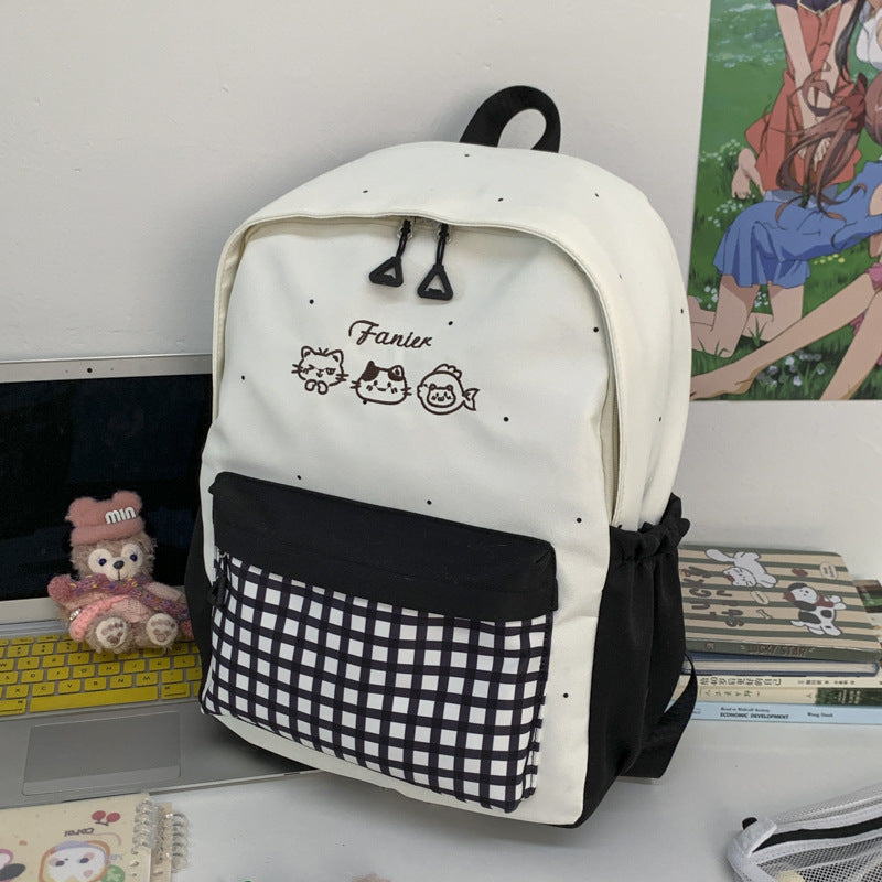 Cute Animal Embroidered Backpack Bowlift