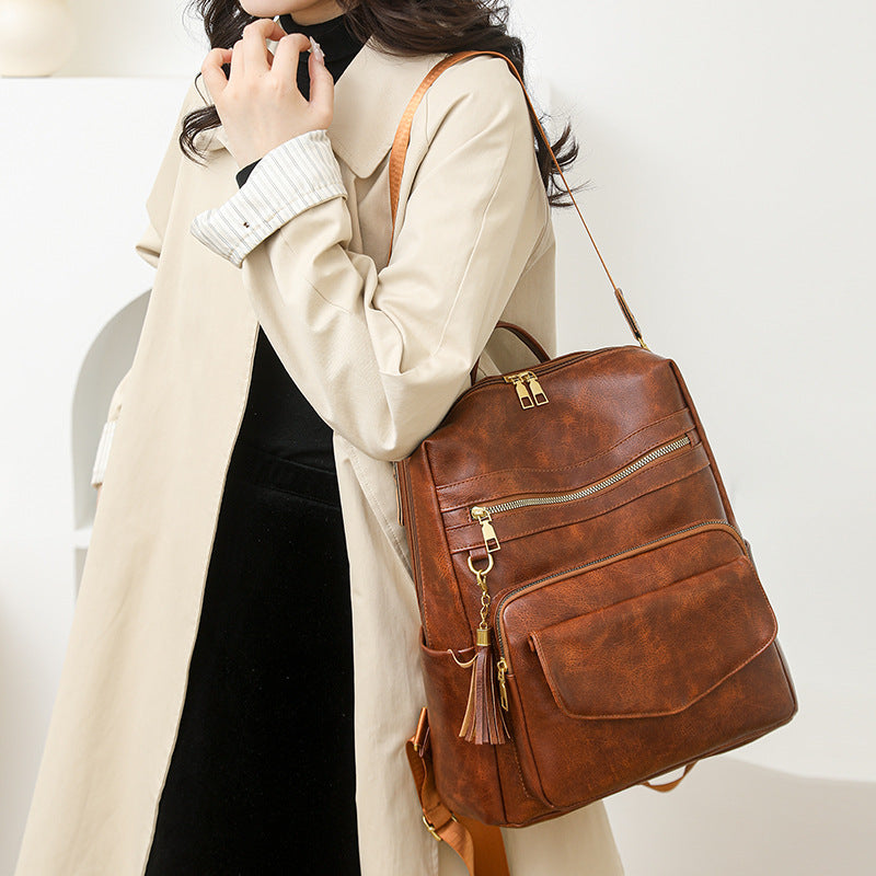 Multifunctional Stylish Leather Backpack Bowlift