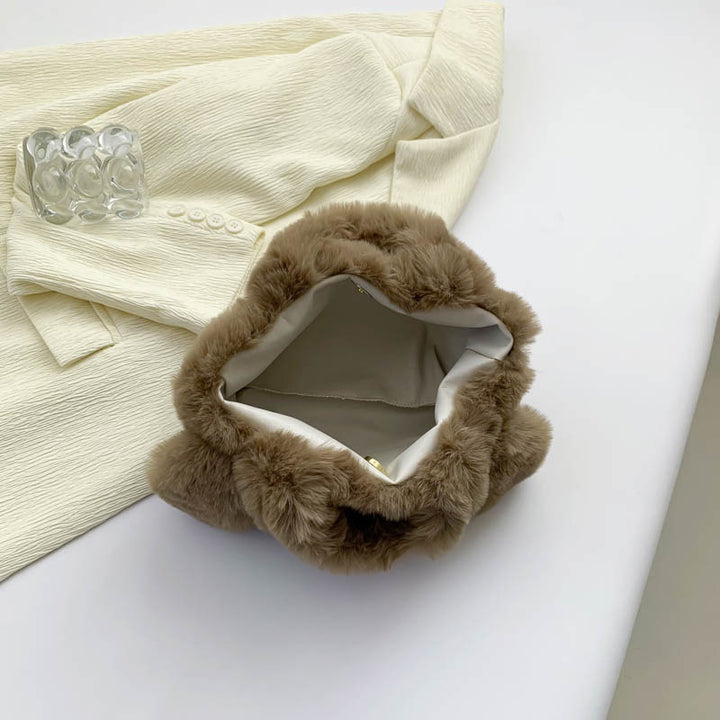 Cozy plush shoulder bag with ear application Bowlift