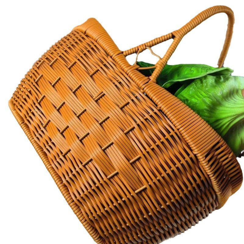Handcrafted Woven Shopping Basket Bowlift
