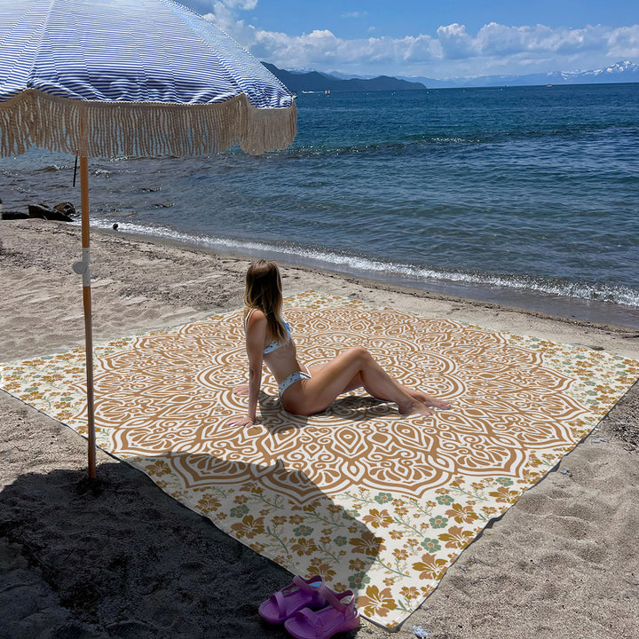 Mandala Design Beach Mat Bowlift