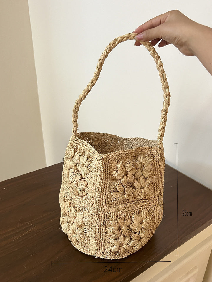 Handmade basket bag with braided handle Bowlift
