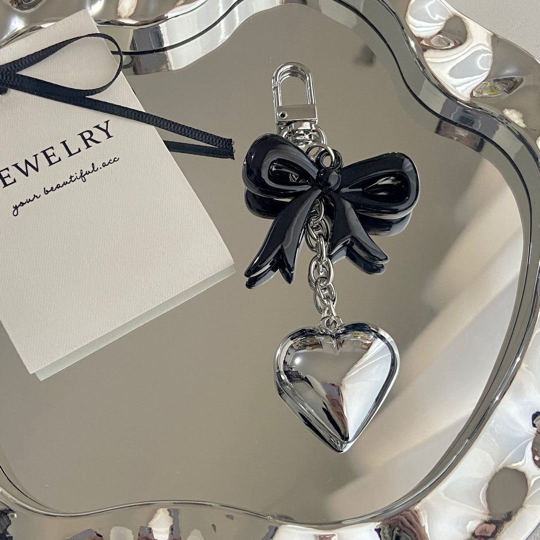 Heart and Bow Charm Keychain Bowlift