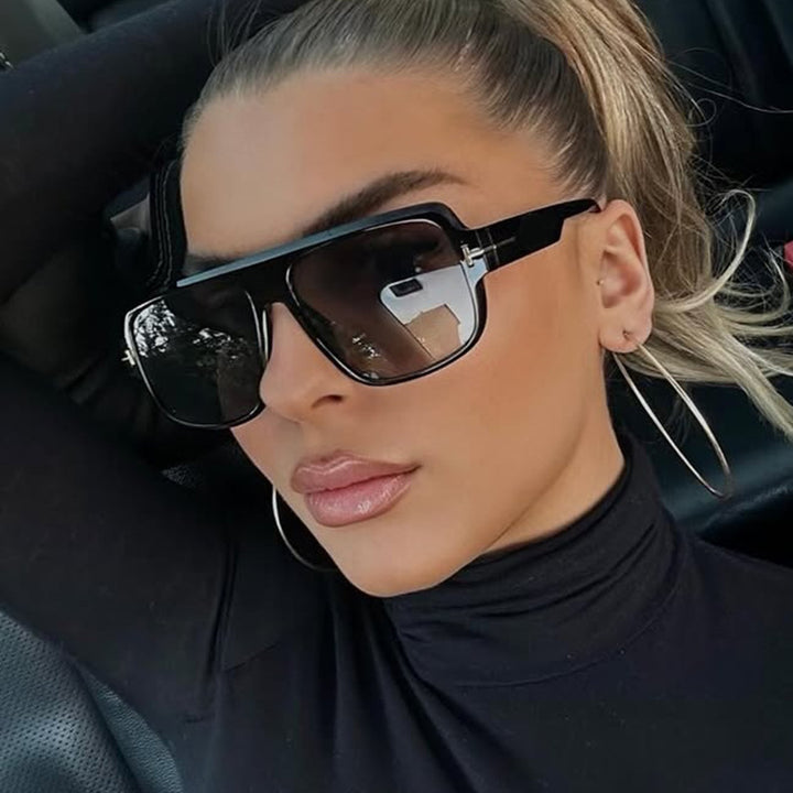 Women’s fashionable square sunglasses with trendy tortoiseshell pattern Bowlift