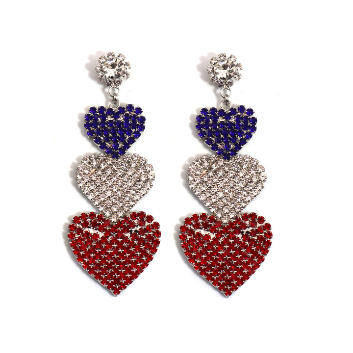 Ladies long sparkling crystal tassel earrings with geometric stud closure Bowlift