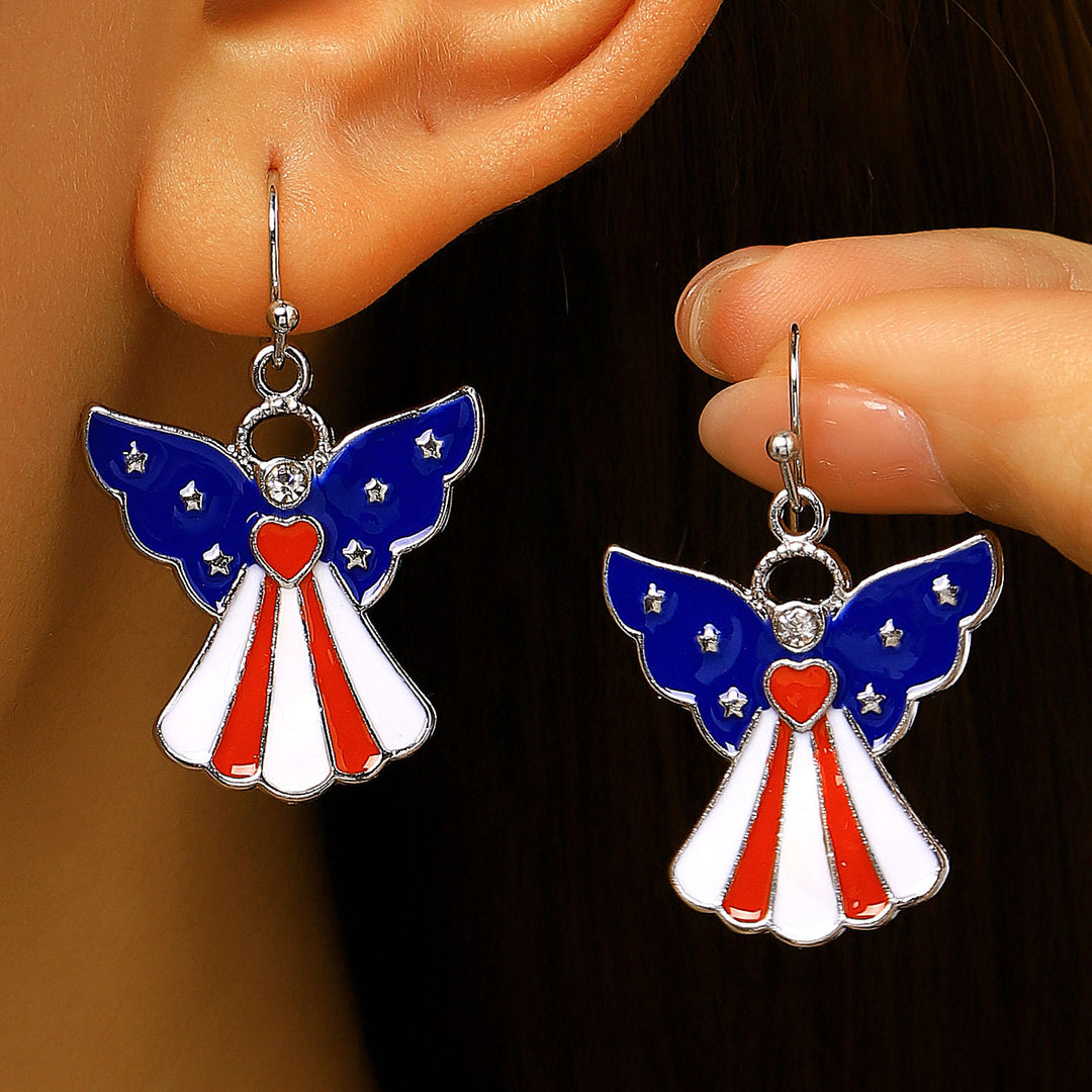 Women's unusual star-rose acrylic earrings with feather-light wearing comfort and fishhook closure Bowlift