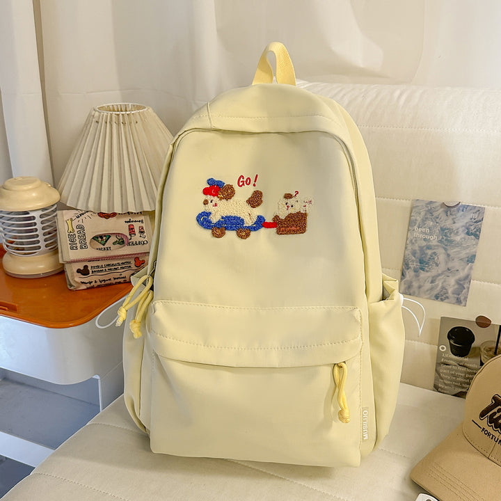 Playful Embroidered Backpack Bowlift