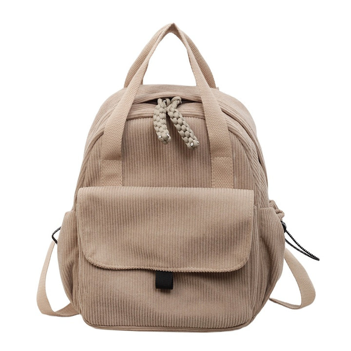 Cord-Backpack with Multiple Compartments and Reinforced Bottom Bowlift
