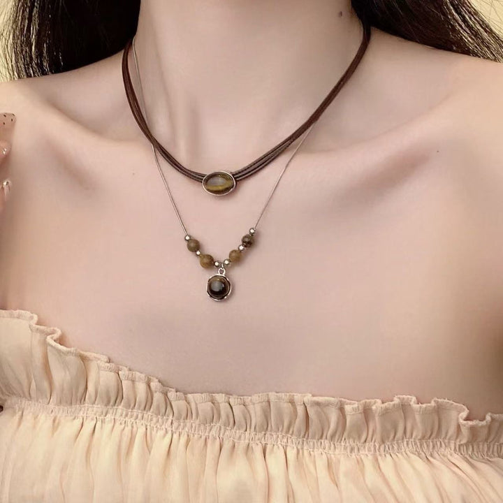 Tiger Eye Pendant Necklace Bowlift