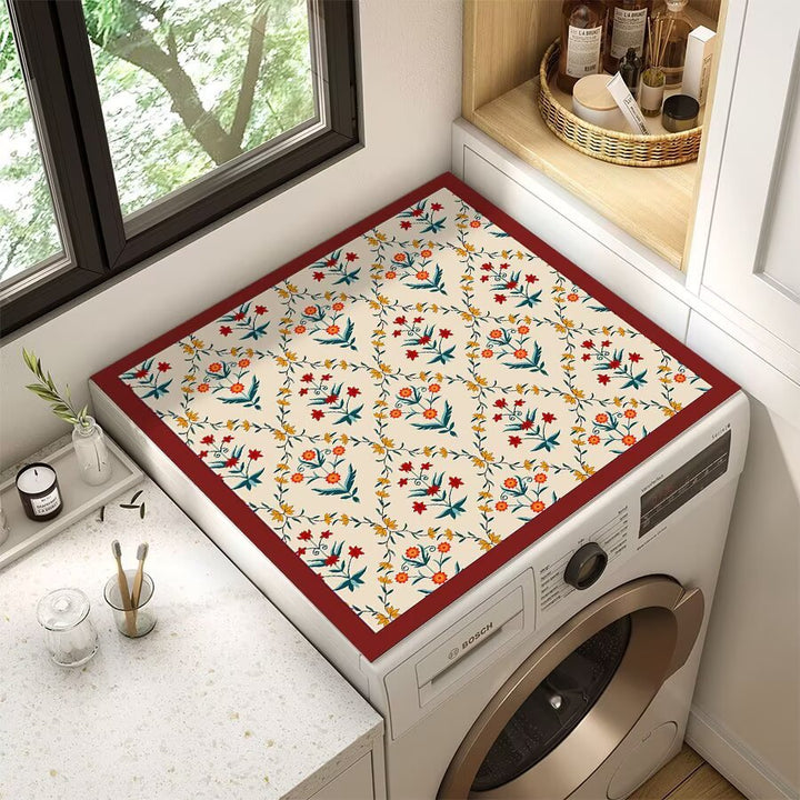 Floral Patterned Laundry Room Top Cover Bowlift