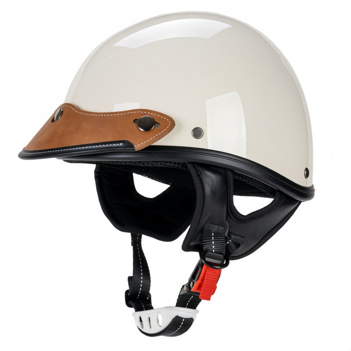 Retro Open-Face Motorcycle Helmet with Visor Bowlift