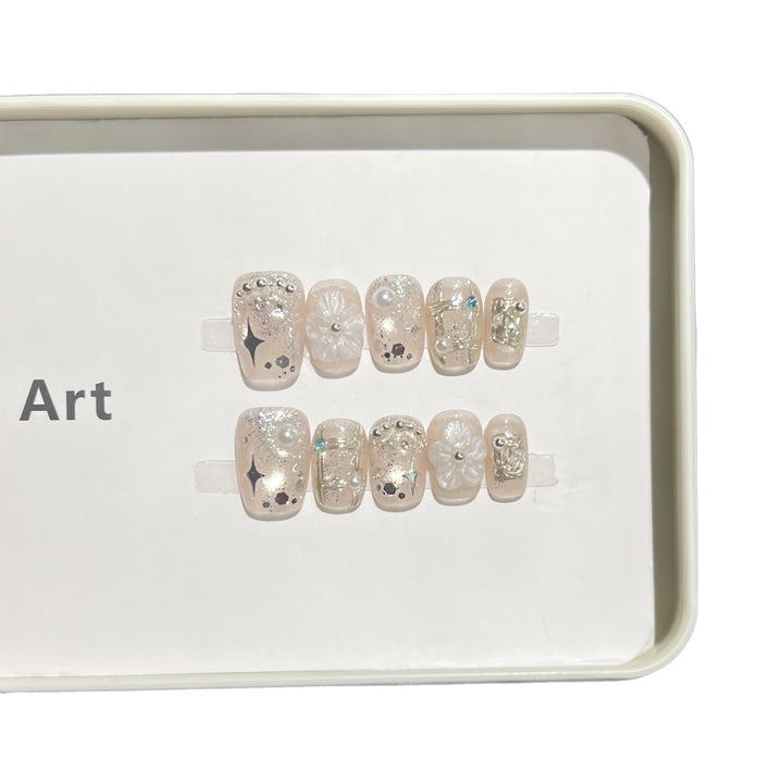 Decorative Acrylic Press-On Nail Art Set Bowlift