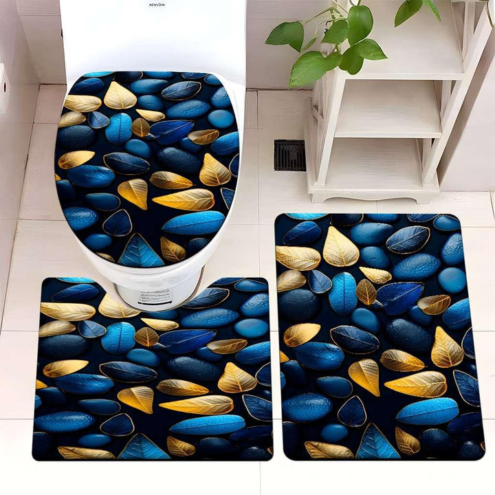 Decorative Pebble Bathroom Mat Set Bowlift
