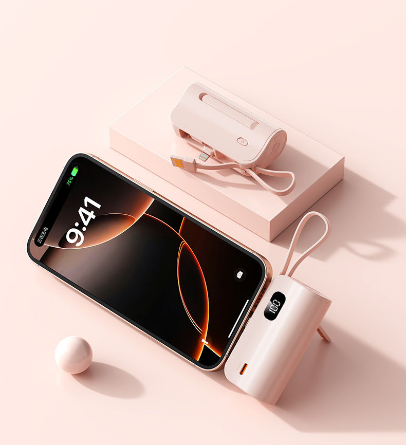 Portable charger with integrated digital display and fast charging function Bowlift