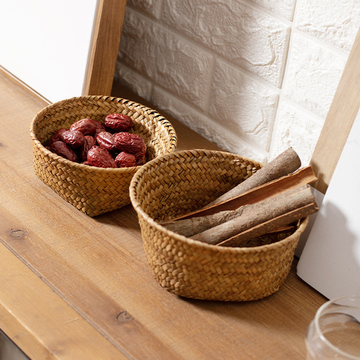 Handmade Natural Fiber Storage Basket Bowlift