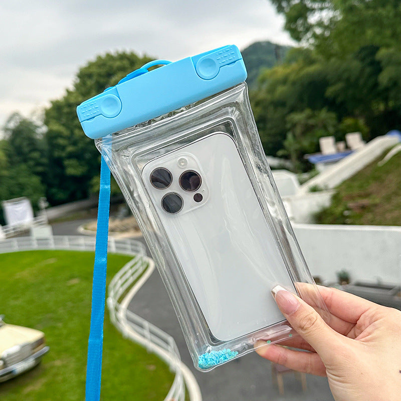 Waterproof phone pouch with adjustable lanyard and transparent touch-sensitive sleeve Bowlift