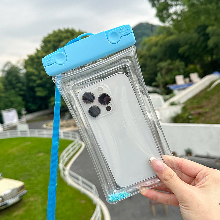 Waterproof phone pouch with adjustable lanyard and transparent touch-sensitive sleeve Bowlift