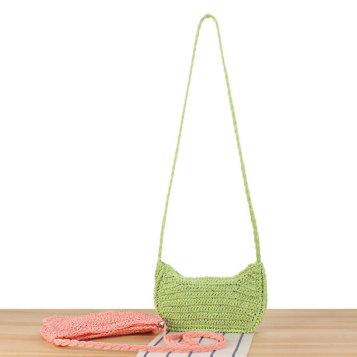 Elegant Shoulder Bag In Minimalist Crochet Design Bowlift