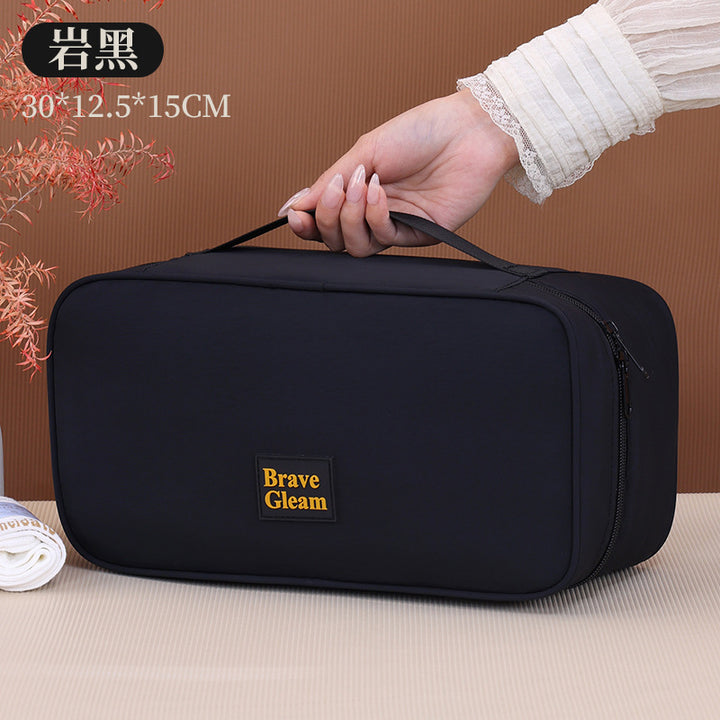Cosmetic Transport Bag With Elegant And Practical Interior Compartment System Bowlift