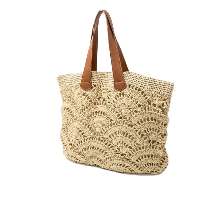 Hand-knotted beach bag with elegant wave design Bowlift