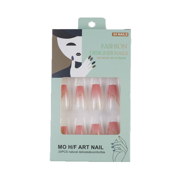 Nail art in an elegant gradient with gold accents Bowlift
