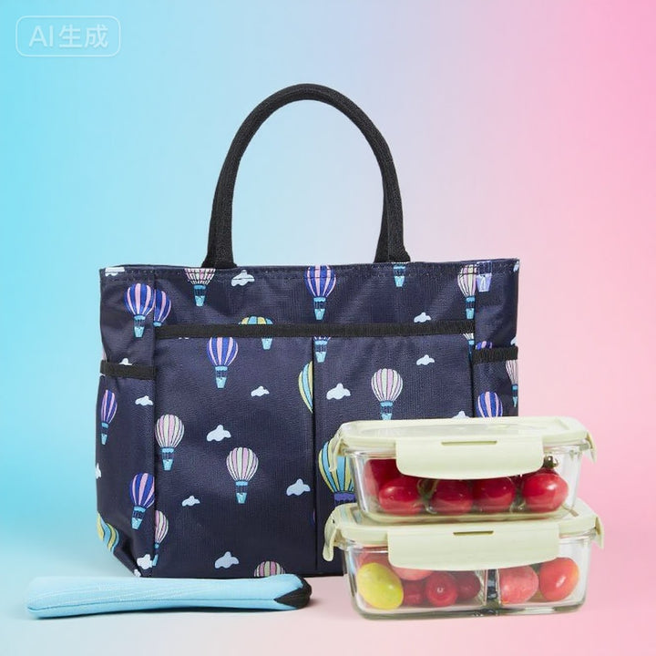 Floral Print Multi-Pocket Tote Bag Bowlift