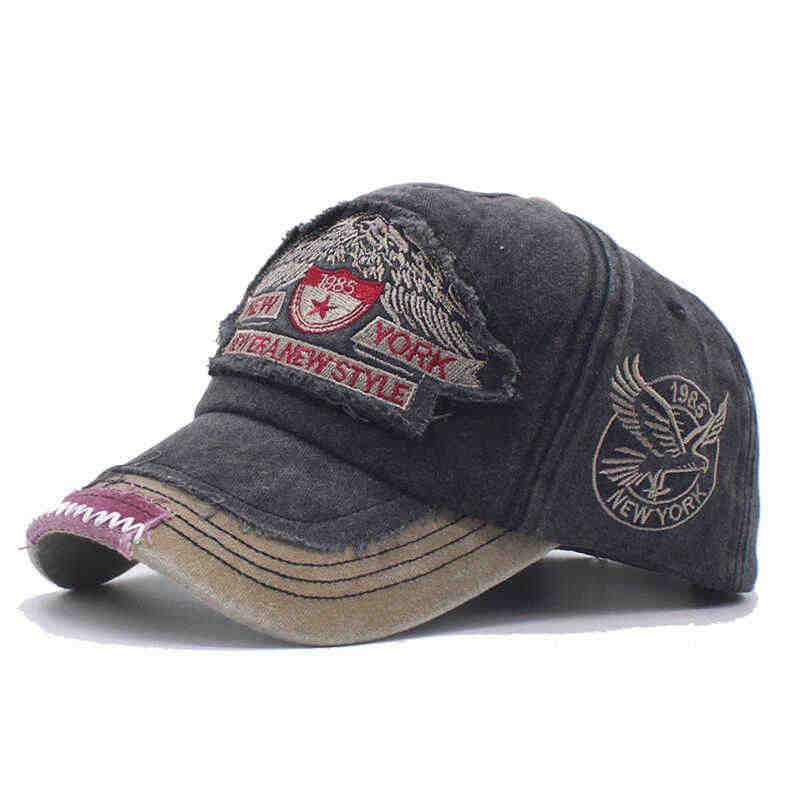 Men's Distressed Denim Cap Bowlift