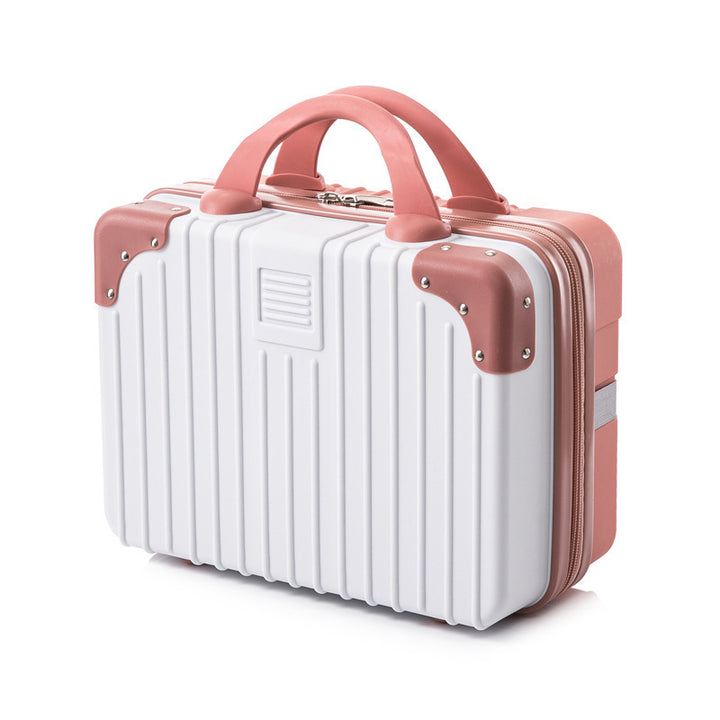 hard-shell cosmetic travel case with double top handles and reinforced corner protectors Bowlift