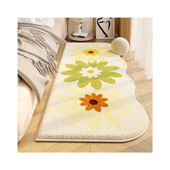 Floral Shaped Plush Area Rug Bowlift