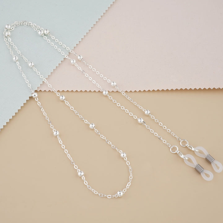 Silver Bead Decorative Eyewear Holder Chain Bowlift