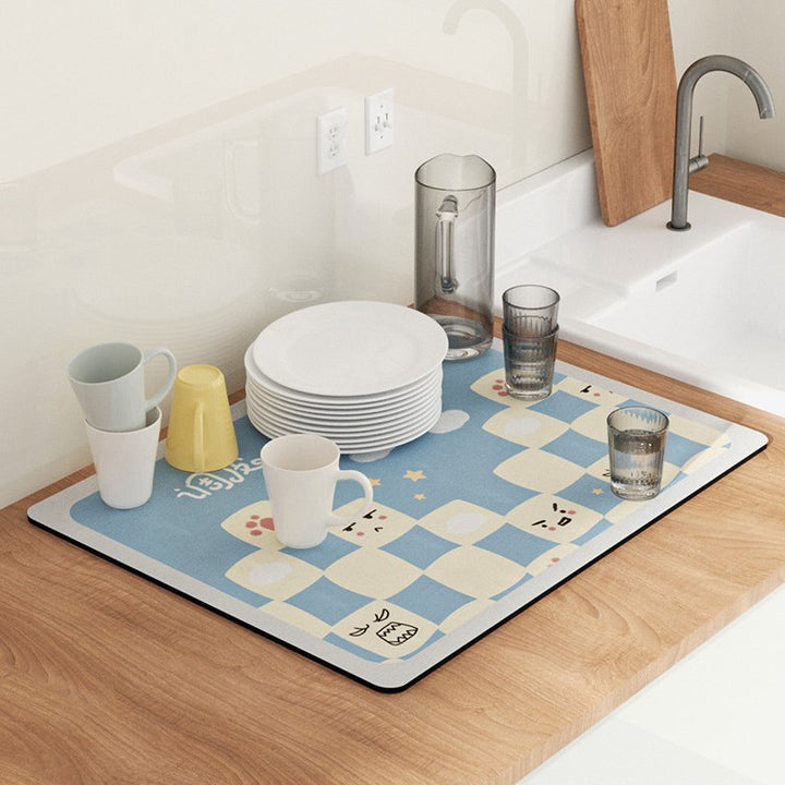 Fun-Themed Kitchen Drying Mat Bowlift