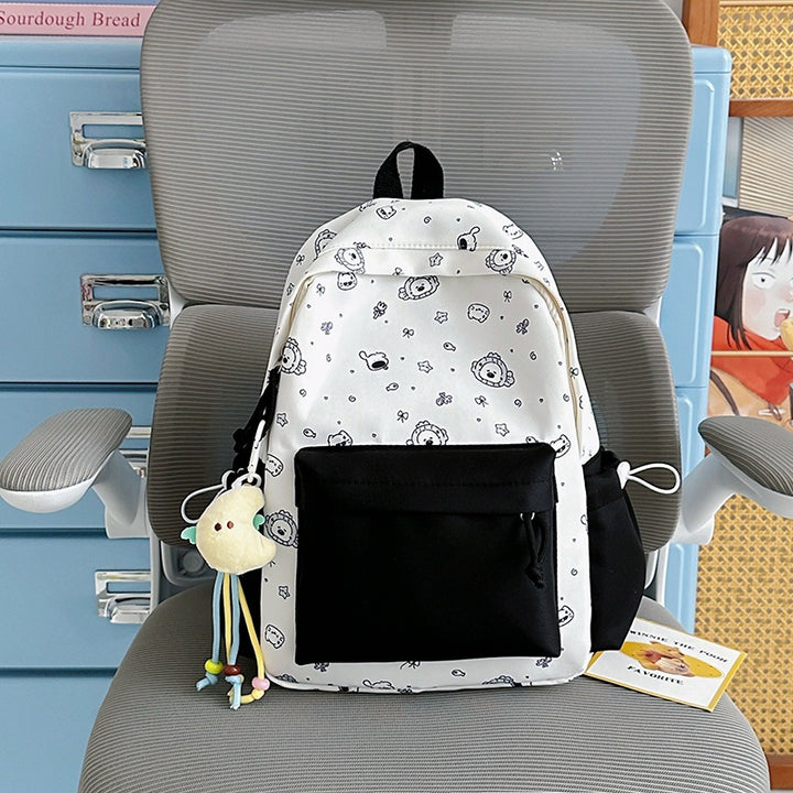 Playful Bunny Ears Printed Backpack Bowlift
