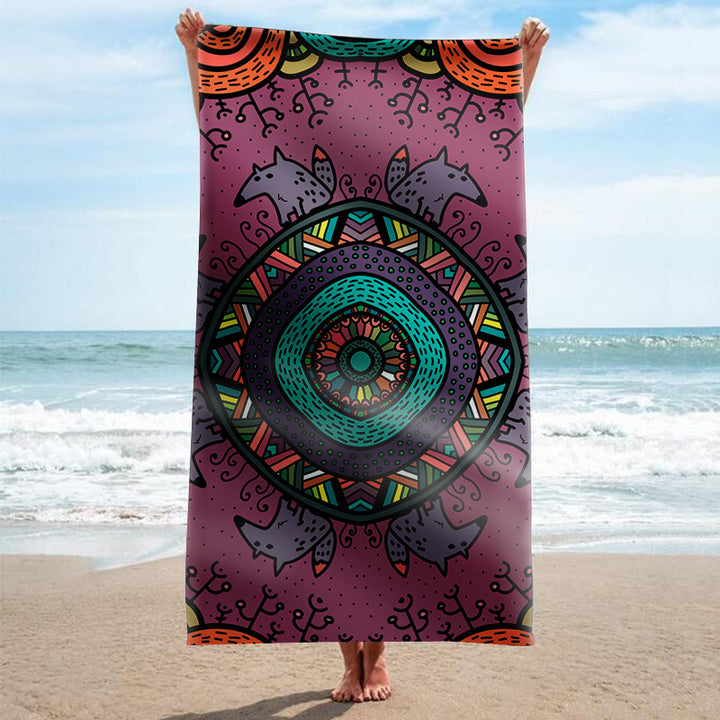 Beach towel with artistic mandala design Bowlift