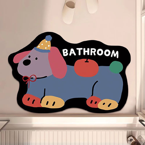 Playful Dog-Shaped Bath Mat